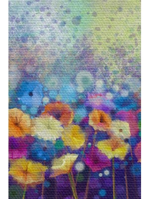 Beta Moda Hub Duvar Örtüsü Soyut Suluboya Çiçekler Kaliteli Kanvas Duvar Halısı-