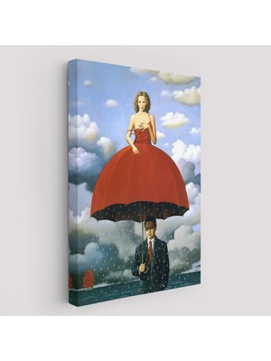 Beta Moda Hub Kırmızı Elbiseli Kadın Sürreal Duvar Tablosu-
