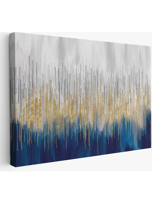 Beta Moda Hub Mavi ve Gold'un Müthiş Uyumu Modern Kanvas Tablo-