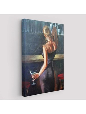 Beta Moda Hub Barda Içki Içen Sarı Saçlı Kanvas Tablo-
