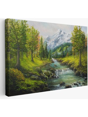 Beta Moda Hub Karlı Dağlar ve Ilk Bahar Manzarası Duvar Tablosu-