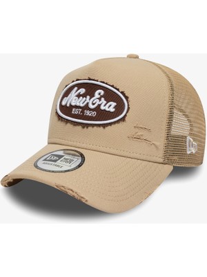 New Era Oval Canvas Distress Trucker Unisex Bej Şapka.-