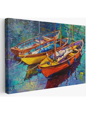 Beta Moda Hub Okyanus Üzerinde Gün Batımı Üçne ve Deniz Kanvas Duvar Tablosu-