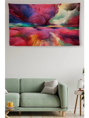 Beta Moda Hub Duvar Örtüsü Soyut Kaliteli Kanvas Duvar Halısı-