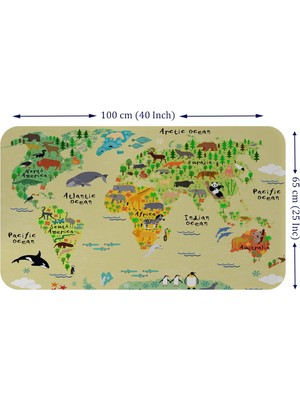 Beta Moda Hub Eğitici Dünya Haritası Dünya Atlası Çocuk ve Bebek Odası Duvar STICKER-60X105-3772