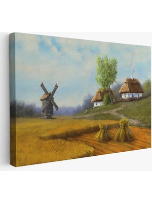 Beta Moda Hub Ukrayna Köy Manzarası Yağlıboya Görünüm Dekoratif Tablo-