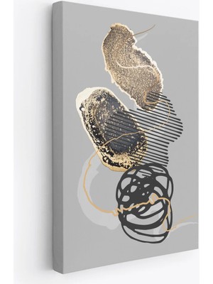 Beta Moda Hub Geometrik Formda Mürekkep ve Alkol Elementli Kanvas Tablo-