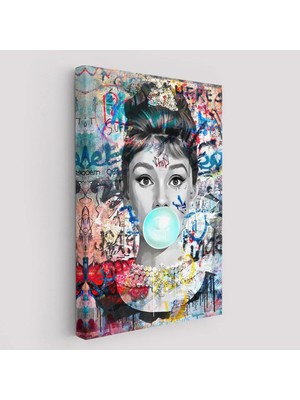 Beta Moda Hub Audrey Hepburn Graffiti Pop Art Duvar Tablosu-