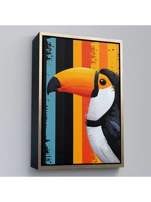 Beta Moda Hub Ahşap Çerçeveli Toucan Kuşu Tablo-