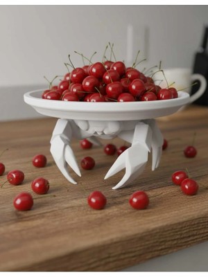 Beta Moda Hub Dekoratif Beyaz Yengeç Tasarım Sunumluk Takı Mum Şeker Vegan Üretim 16 x 16 cm