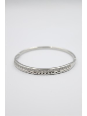 Aesco Taşlı Vip Bilezik - Gümüş