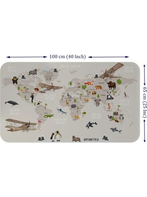 Beta Moda Hub Eğitici Dünya Haritası Dünya Atlası Çocuk ve Bebek Odası Duvar STICKER-60X105-3797