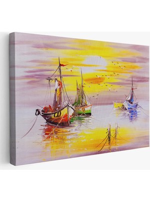 Beta Moda Hub Venedik Italya Yağlıboya Görünüm Dekoratif Kanvas Duvar Tablosu-