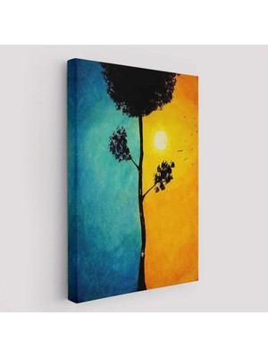 Beta Moda Hub Gece Gündüz Sürreal Duvar Tablosu-