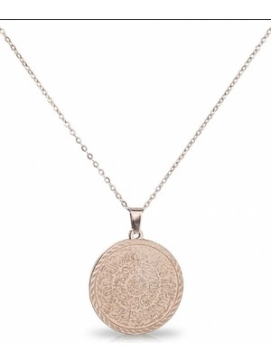 Beta Moda Hub Gümüş Renk Hilye-I Şerif Yazılı Paslanmaz Kararmaz Çelik Kolye Çelik Zincir (Unisex)