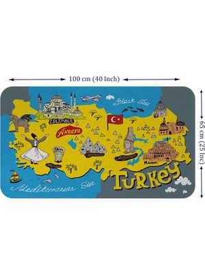 Beta Moda Hub Eğitici ve Öğretici Cocuk Odası Türkiye Haritası Duvar STICKER-60X105-3881