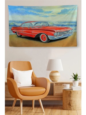 Beta Moda Hub Duvar Örtüsü Klasik Araba Kaliteli Kanvas Duvar Halısı-