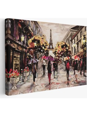 Beta Moda Hub Fransa Paris Eyfel Manzara Manzaralı Dekoratif Duvar Tablosu-