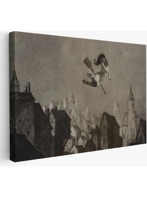 Beta Moda Hub Amerikan Kabusları Tablo, Şabat Ayini, Cadı Uçuşu Kanvas Tablo, Wiccan Sihirli Dekor-