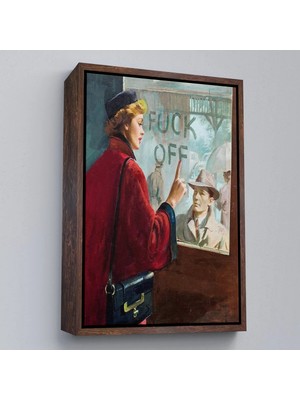 Beta Moda Hub Ahşap Çerçeveli Cama Yazan Kadın Tablo-