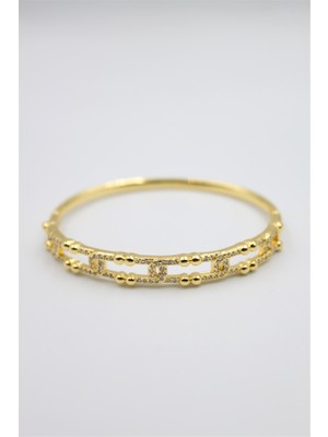 Aesco Taşlı Vip Bilezik - Altın