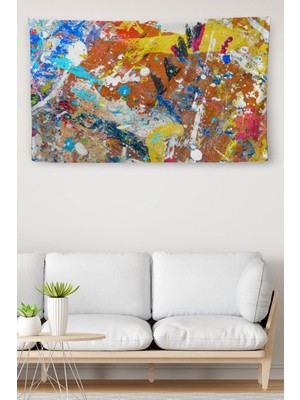 Beta Moda Hub Duvar Örtüsü Soyut Yağlıboya Görünümlü Kaliteli Kanvas Duvar Halısı-