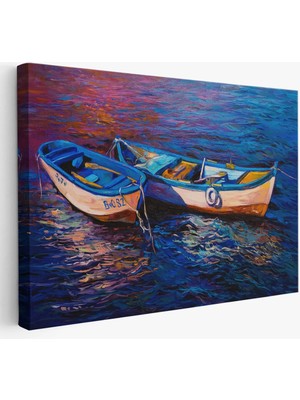 Beta Moda Hub Balıkçı Tekneleri Kanvas Duvar Tablosu-