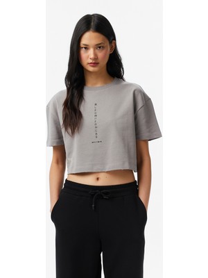 United4 Unıted4 Regular Fit Kadın Gri T-Shirt.grı