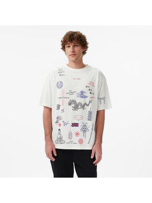 United4 Unıted4 Regular Fit Erkek Bej T-Shirt.ekru