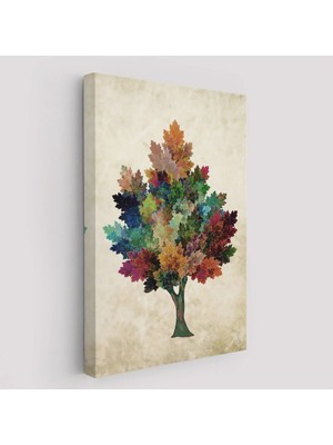 Beta Moda Hub Renkli Çınar Ağacı Duvar Tablosu-
