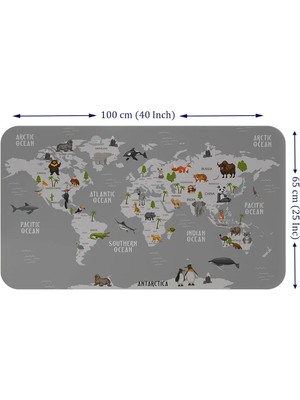 Beta Moda Hub Eğitici Dünya Haritası Dünya Atlası Çocuk ve Bebek Odası Duvar STICKER-60X105-3794