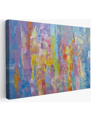 Beta Moda Hub Yüksel Dokulu Soyut Yağlıboya Görünüm Dekoratif Kanvas Duvar Tablosu-