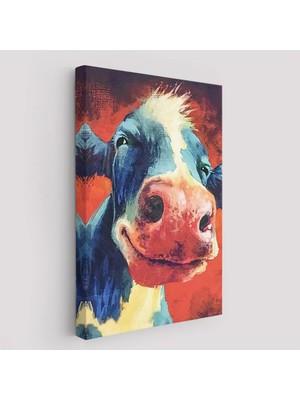 Beta Moda Hub Komik Inek Portre Duvar Tablosu-