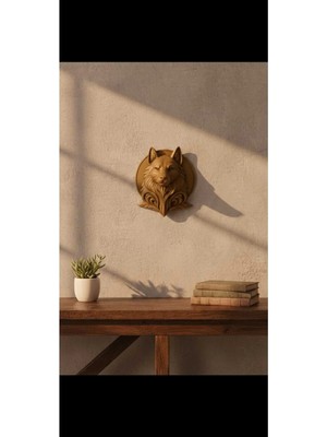 Beta Moda Hub Dekoratif Bozkurt Gold Hediyelik Ofis Ev Dekoru 20 cm