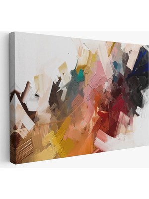 Beta Moda Hub Fırça Darbeli Soyut Modern Sanat Yağlıboya Görünüm Tablo-