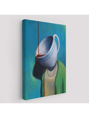 Beta Moda Hub Kahve Tiryakisi Kadın Dekoratif Duvar Tablosu-