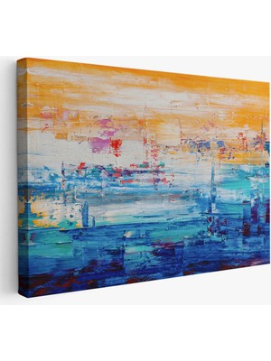 Beta Moda Hub Soyut Yağlıboya Görünüm Dekoratif Kanvas Duvar Tablosu-