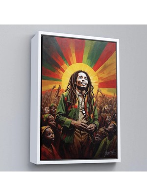 Beta Moda Hub Ahşap Çerçeveli Bob Marley Tablosu-