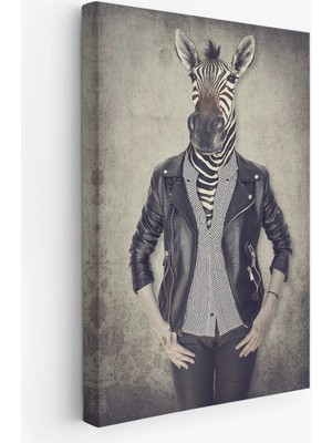 Beta Moda Hub Zebra Kafalı Insan Kanvas Tablo-