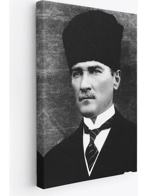 Beta Moda Hub Atatürk Portre Tablosu Mustafa Kemal Atatürk Dikdörtgen Dekoratif Kanvas Tablo-Cj-