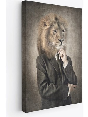Beta Moda Hub Aslan Kafalı Insan Kanvas Tablo-