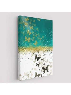 Beta Moda Hub Altın ve Siyah Kelebekler Duvar Tablosu-