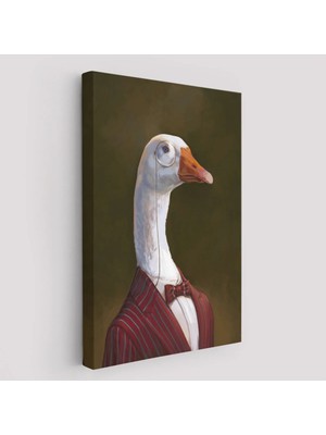 Beta Moda Hub Gözlüklü Insan Vücutlu Kaz Pop Art Kanvas Tablo-