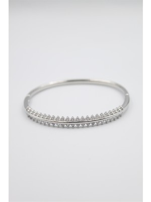 Aesco Taşlı Vip Bilezik - Gümüş