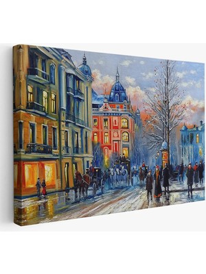 Beta Moda Hub Kiev Ukranya Yağlıboya Görünüm Dekoratif Kanvas Tablo-