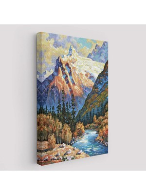 Beta Moda Hub Soçhi Nehri Rusya Yağlıboya Görünüm Dekoratif Kanvas Duvar Tablosu-