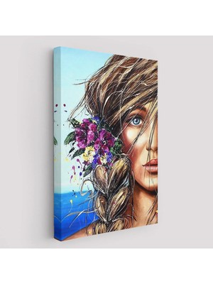Beta Moda Hub Renkli Güzel Kadın Duvar Tablosu-
