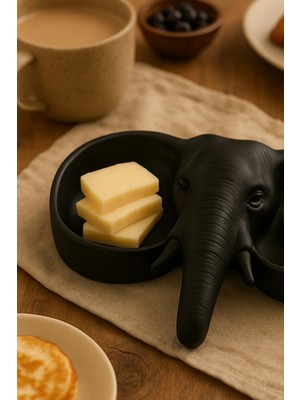 Beta Moda Hub Siyah Fildişi Figürlü Sunumluk Banyo Sabunluk, Kahvaltı Tabağı, Takı Organizeri, Mumluk 15 x 15 cm