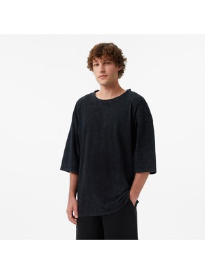 United4 Unıted4 Oversize Fit Erkek Siyah T-Shirt.sıyah