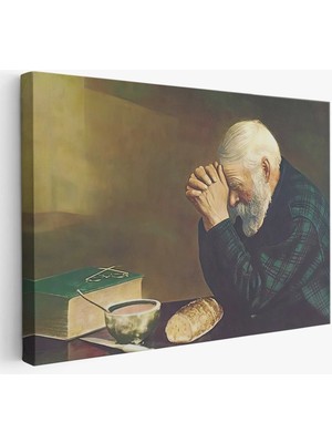 Beta Moda Hub Eric Enstrom Grace Adam Ekmek Üzerinde Dua Ediyor Kanvas Tablo-